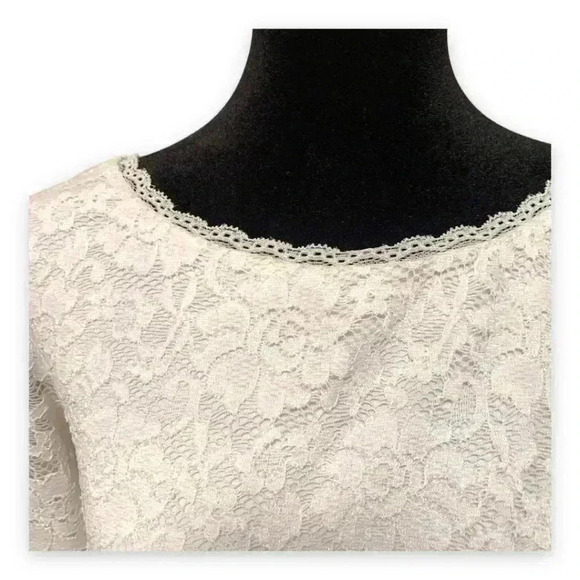 Laundry by Shelly Segal Size 2 White Lace 3/4 sleeve Knee Length Cocktail Dress - Picture 4 of 12